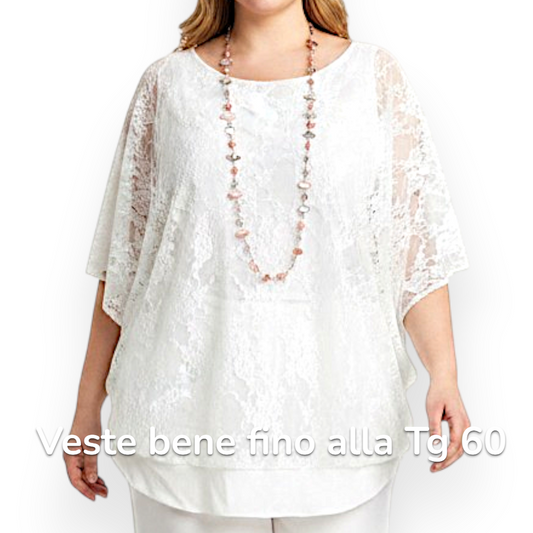 Maxi Maglia in Pizzo e Viscosa Doria