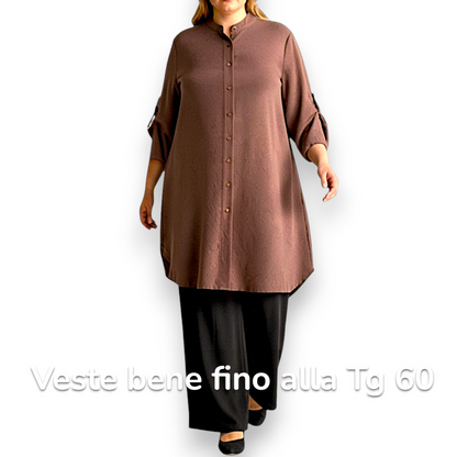 Maxi Camicia Collo Coreano Ilde