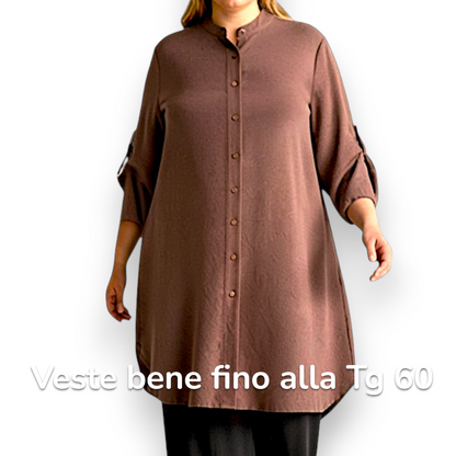 Maxi Camicia Collo Coreano Ilde