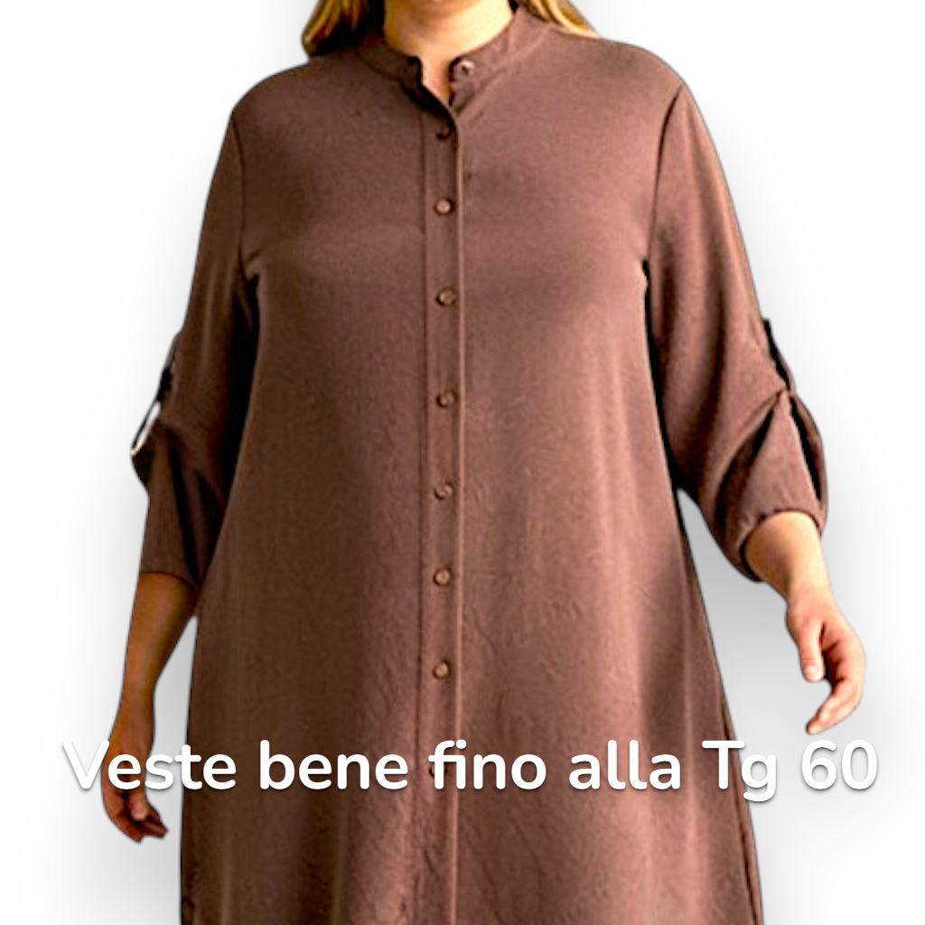 Maxi Camicia Collo Coreano Ilde
