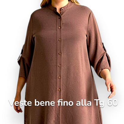 Maxi Camicia Collo Coreano Ilde