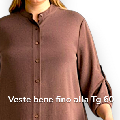 Maxi Camicia Collo Coreano Ilde