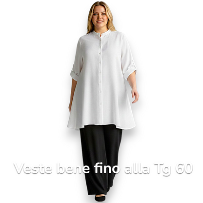 Maxi Camicia Collo Coreano Iside