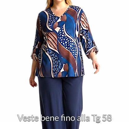 Maxi Maglia Elasticizzata Fantasia Fabrizia