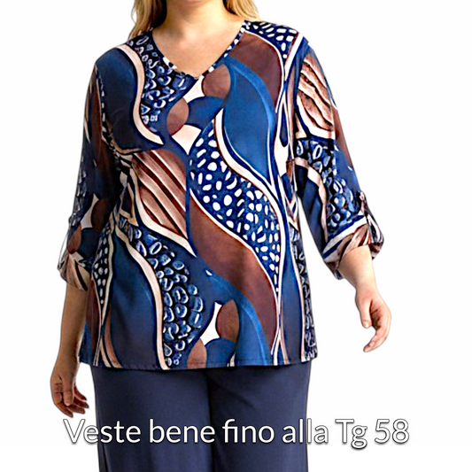 Maxi Maglia Elasticizzata Fantasia Fabrizia