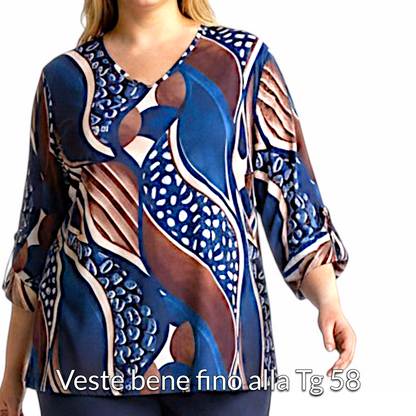 Maxi Maglia Elasticizzata Fantasia Fabrizia