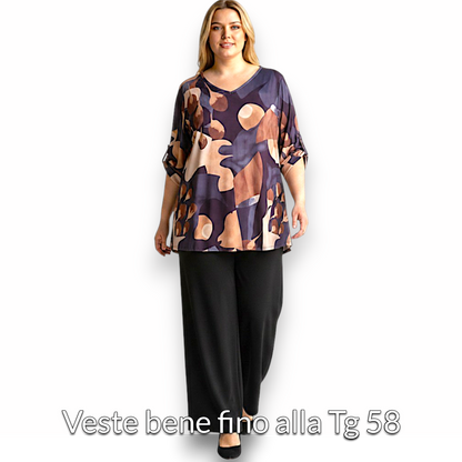 Maxi Maglia Elasticizzata Fantasia Fabiola