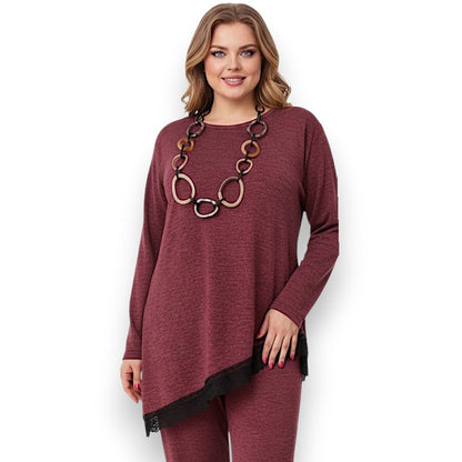 Maxi Maglia Rifinita in Pizzo Calla