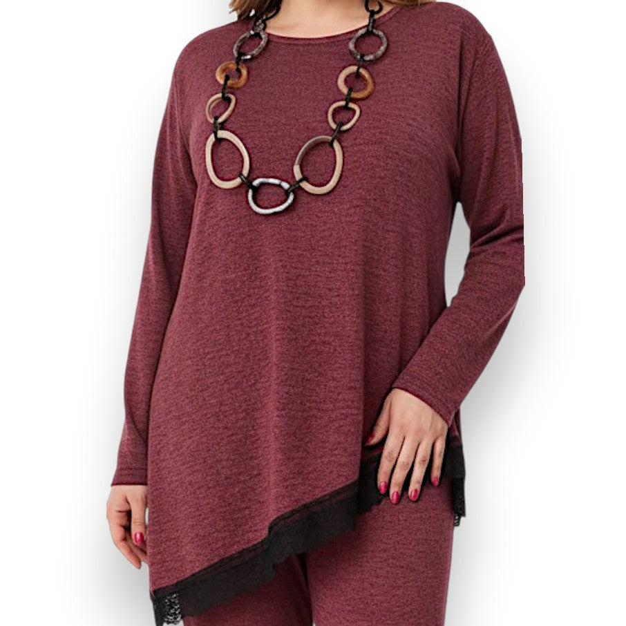 Maxi Maglia Rifinita in Pizzo Calla