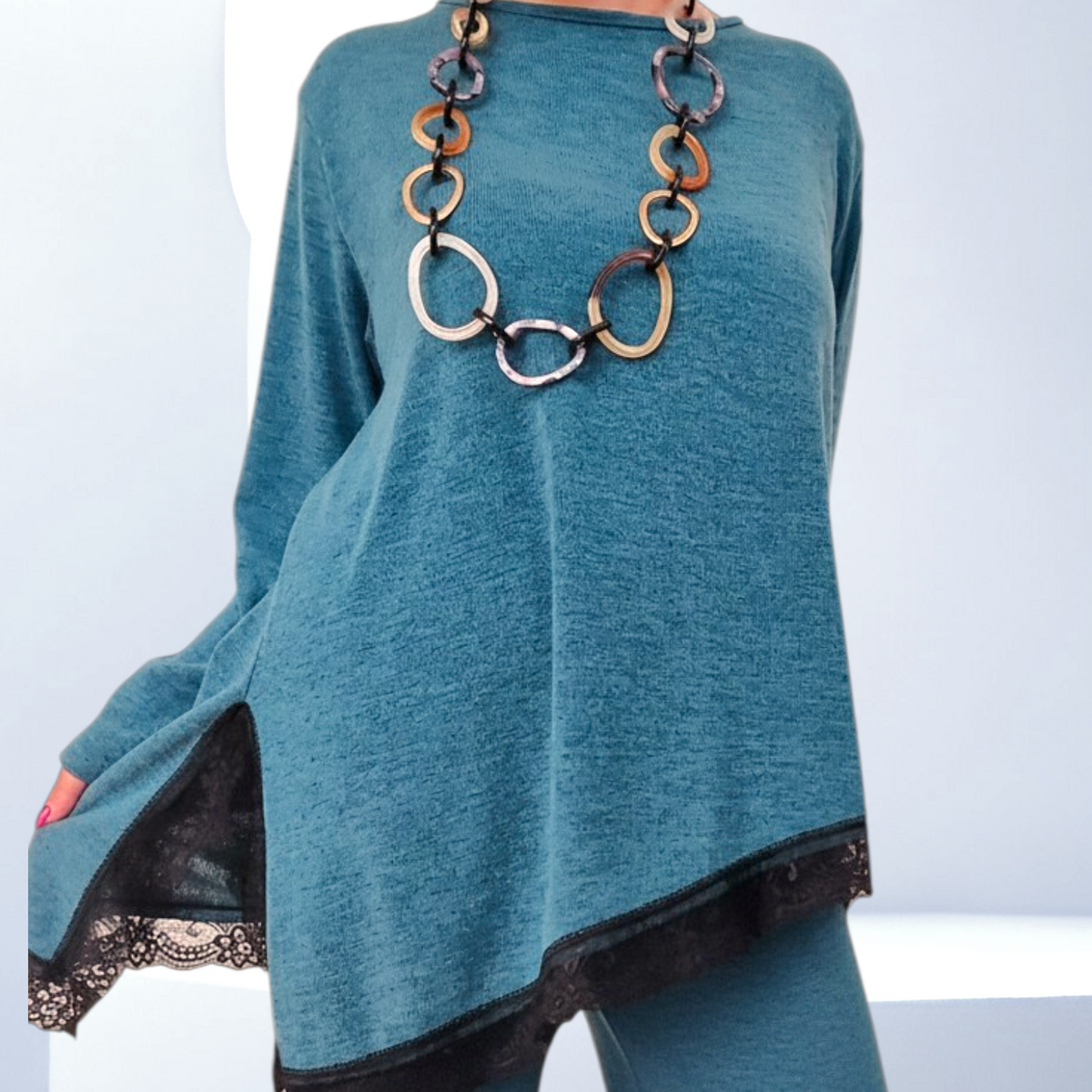 Maxi Maglia Rifinita in Pizzo Cristina