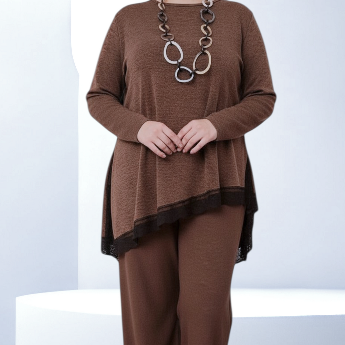 Maxi Maglia Rifinita in Pizzo Carlotta