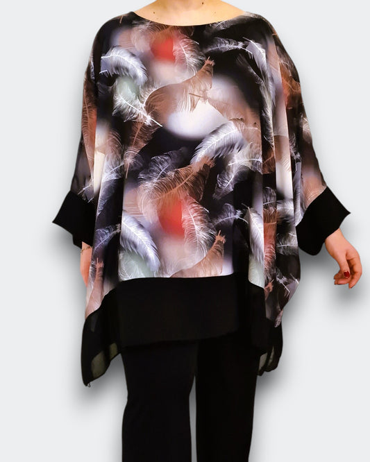 Maxi Maglia Doppia in Georgette e Viscosa Dorella