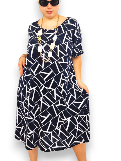 Maxi Abito in Crepe Fantasia Prezzemolo