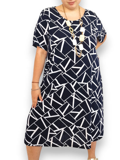 Maxi Abito in Crepe Fantasia Prezzemolo