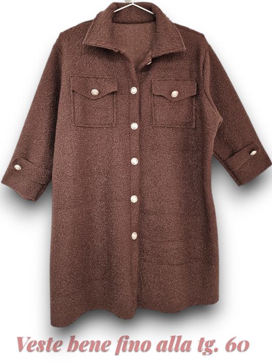 Maxi Giacca Lana Cotta Ortles