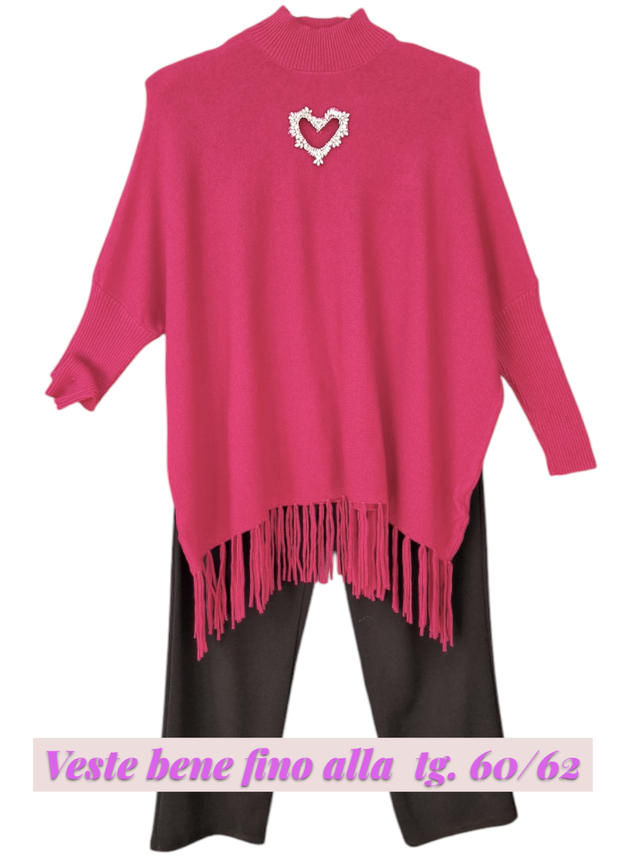 Maxi Maglia con Cuore di Strass Avelia