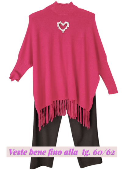 Maxi Maglia con Cuore di Strass Avelia