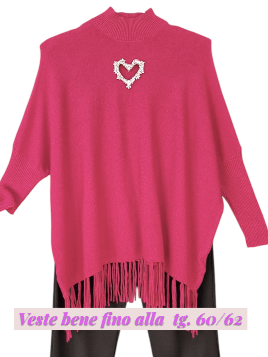 Maxi Maglia con Cuore di Strass Avelia