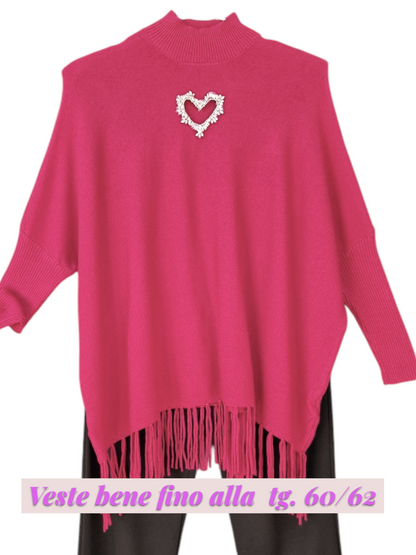 Maxi Maglia con Cuore di Strass Avelia