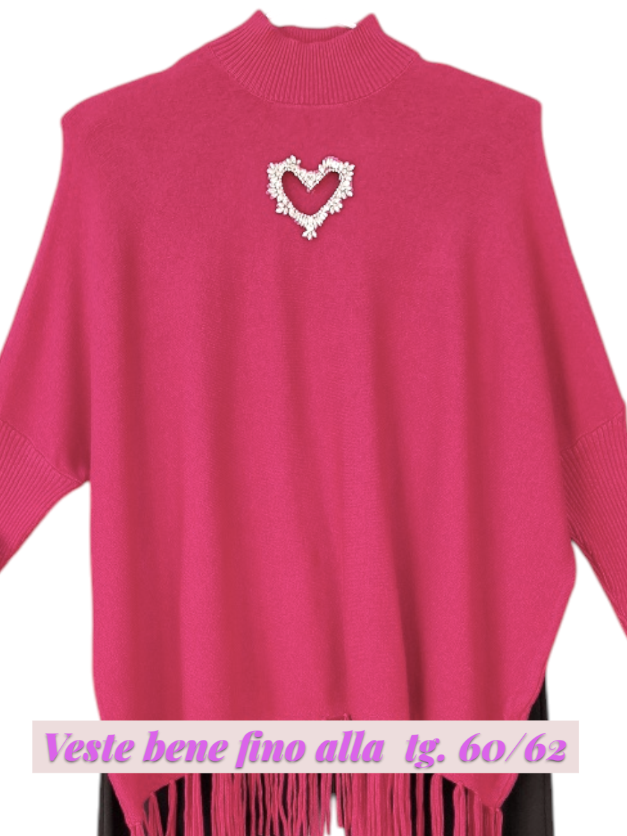 Maxi Maglia con Cuore di Strass Avelia