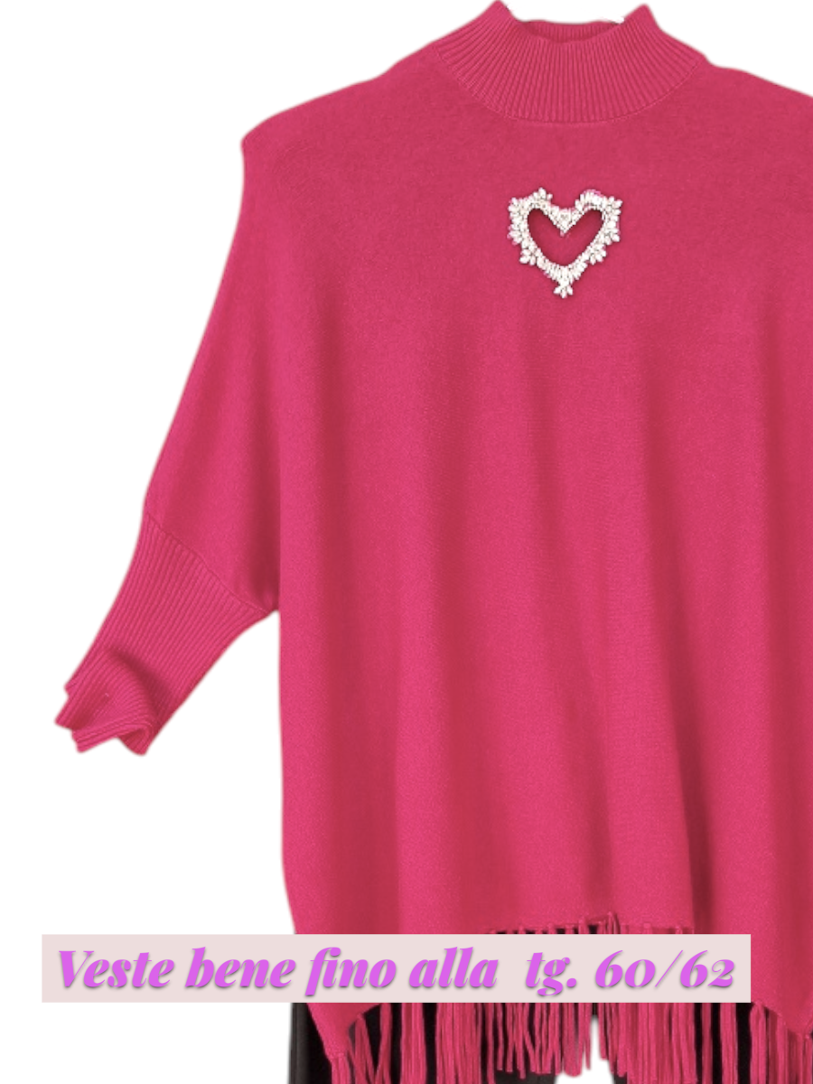 Maxi Maglia con Cuore di Strass Avelia