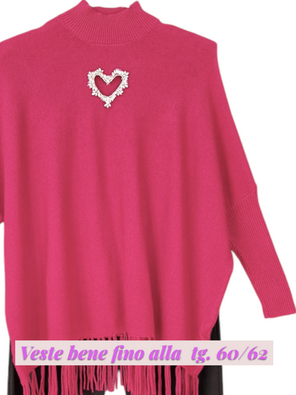 Maxi Maglia con Cuore di Strass Avelia