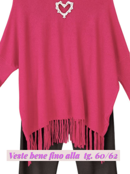 Maxi Maglia con Cuore di Strass Avelia