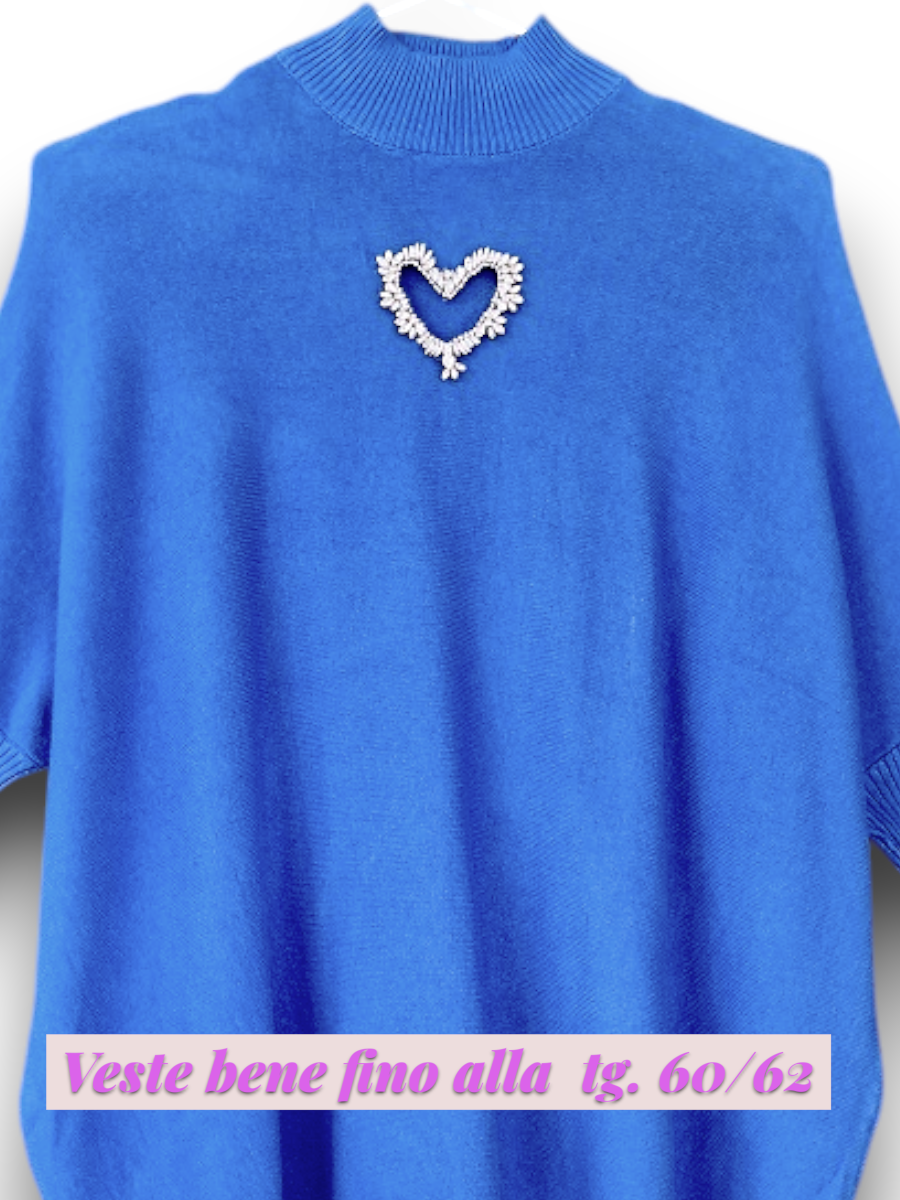 Maxi Maglia con Cuore di Strass Austin