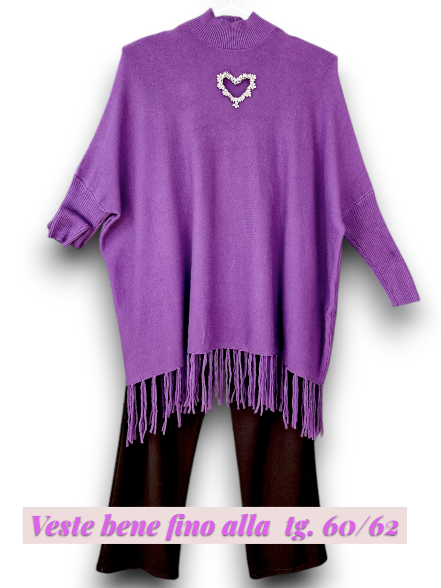 Maxi Maglia con Cuore di Strass Archi