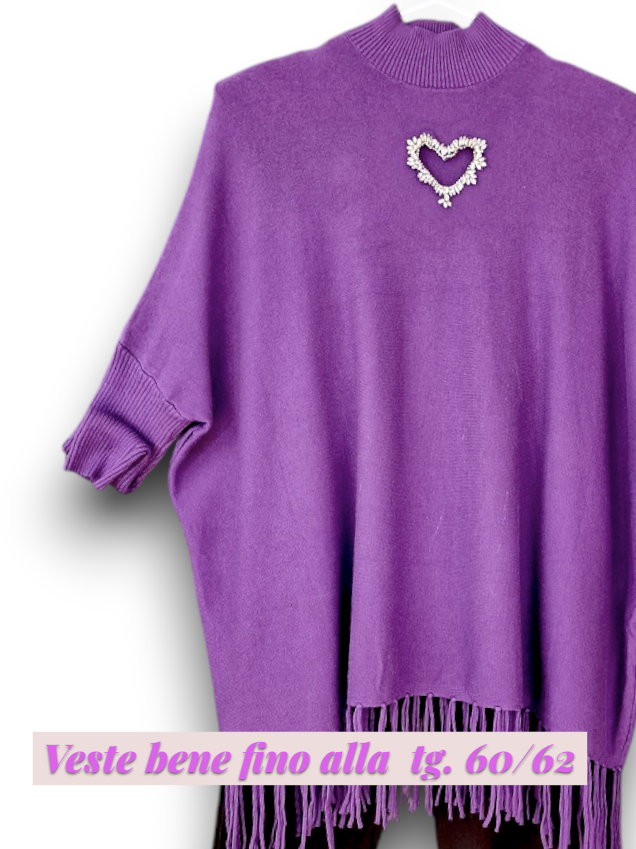 Maxi Maglia con Cuore di Strass Archi