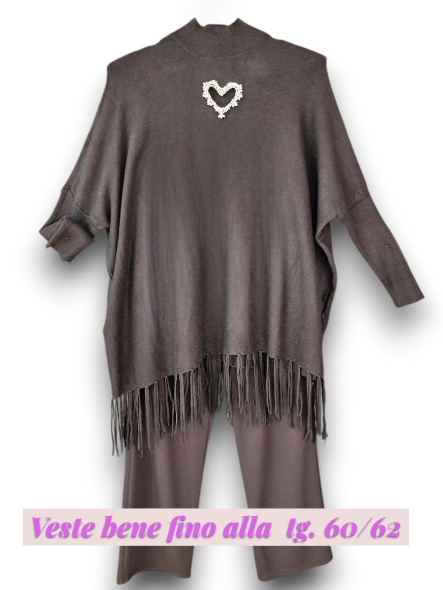 Maxi Maglia con Cuore di Strass Alda