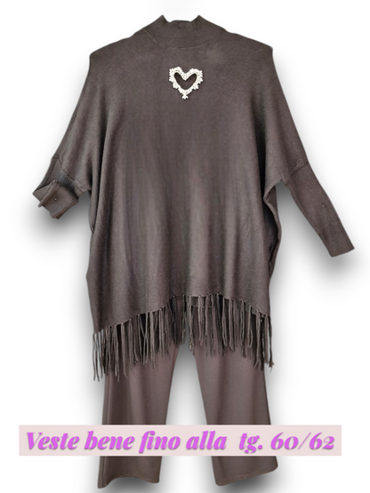 Maxi Maglia con Cuore di Strass Alda