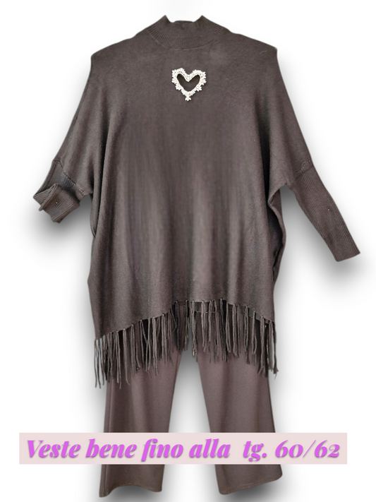 Maxi Maglia con Cuore di Strass Alda