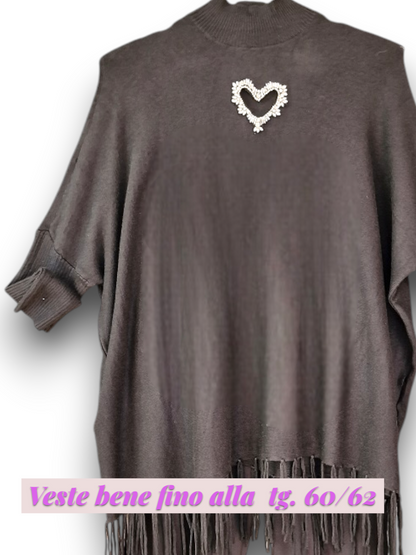Maxi Maglia con Cuore di Strass Alda