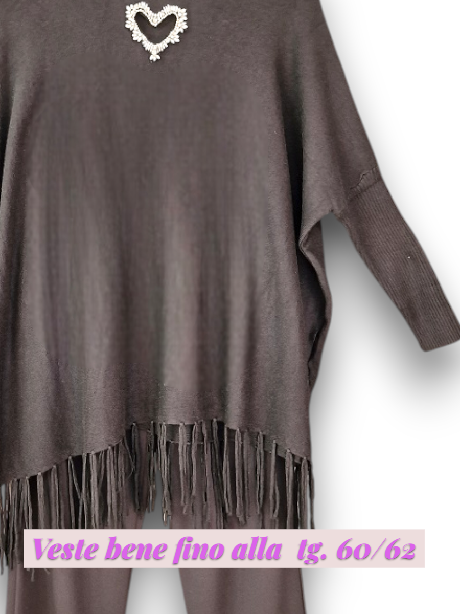 Maxi Maglia con Cuore di Strass Alda