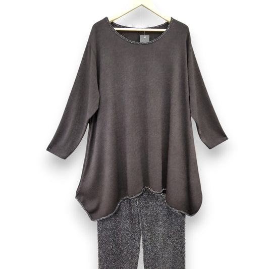 Maxi Maglia con Bordi in Lurex Giusta