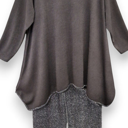 Maxi Maglia con Bordi in Lurex Giusta