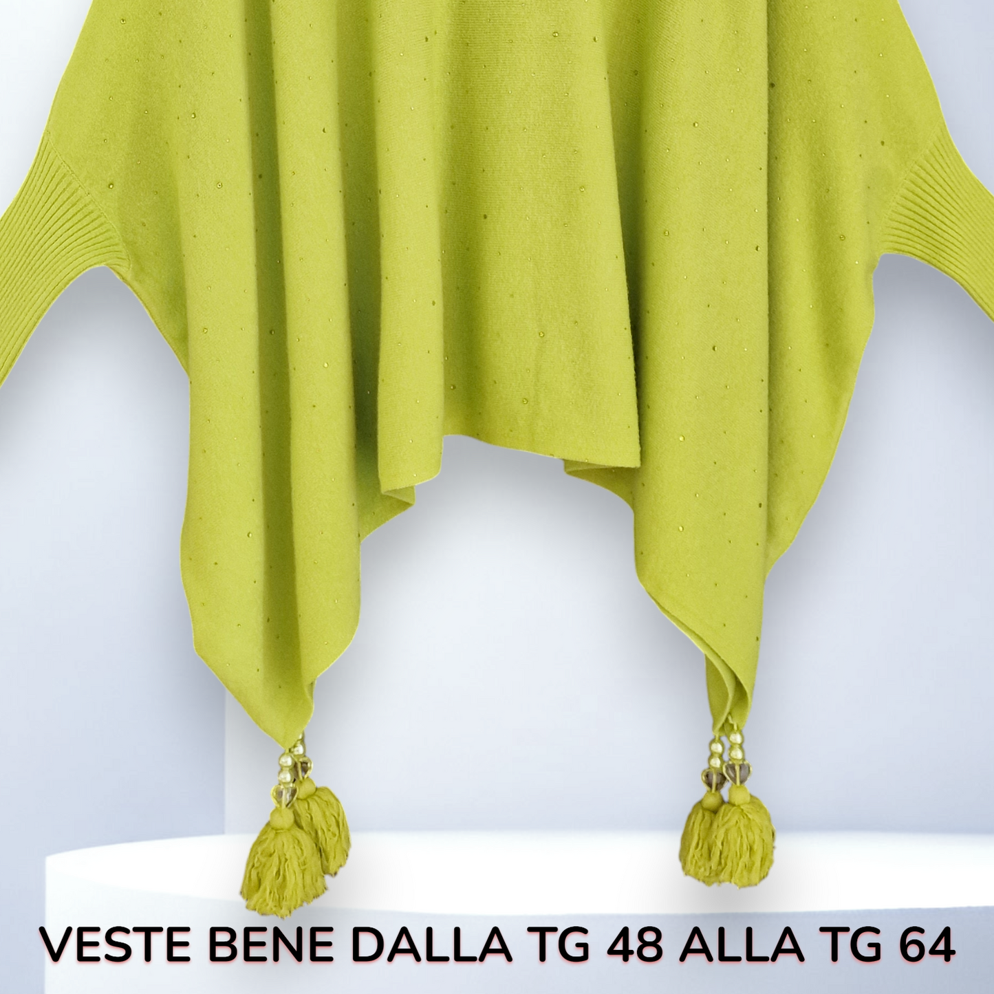 Maxi Poncho con Pendagli e Strass Gimmy