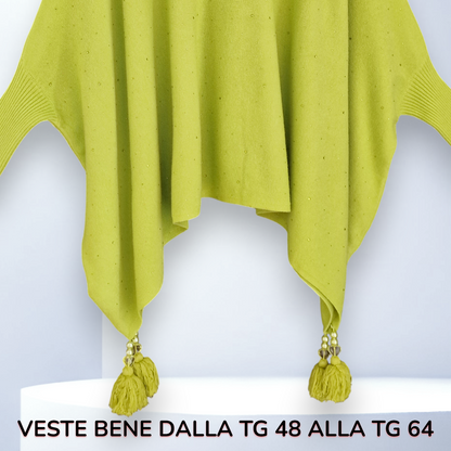 Maxi Poncho con Pendagli e Strass Gimmy