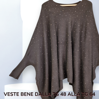 Maxi Poncho con Pendagli e Strass Gerard