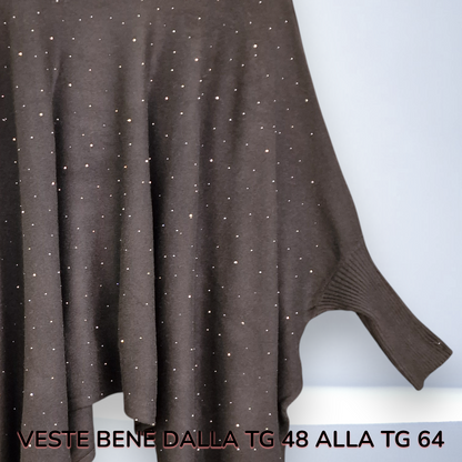 Maxi Poncho con Pendagli e Strass Gerard