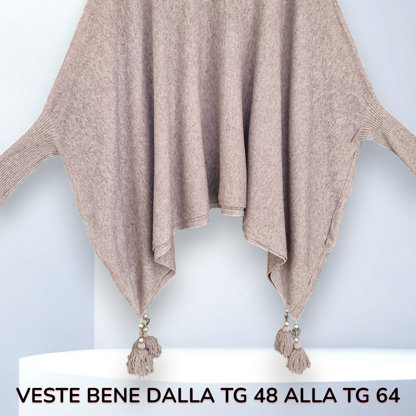 Maxi Poncho con Pendagli e Strass Giova