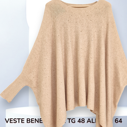 Maxi Poncho con Pendagli e Strass Gale