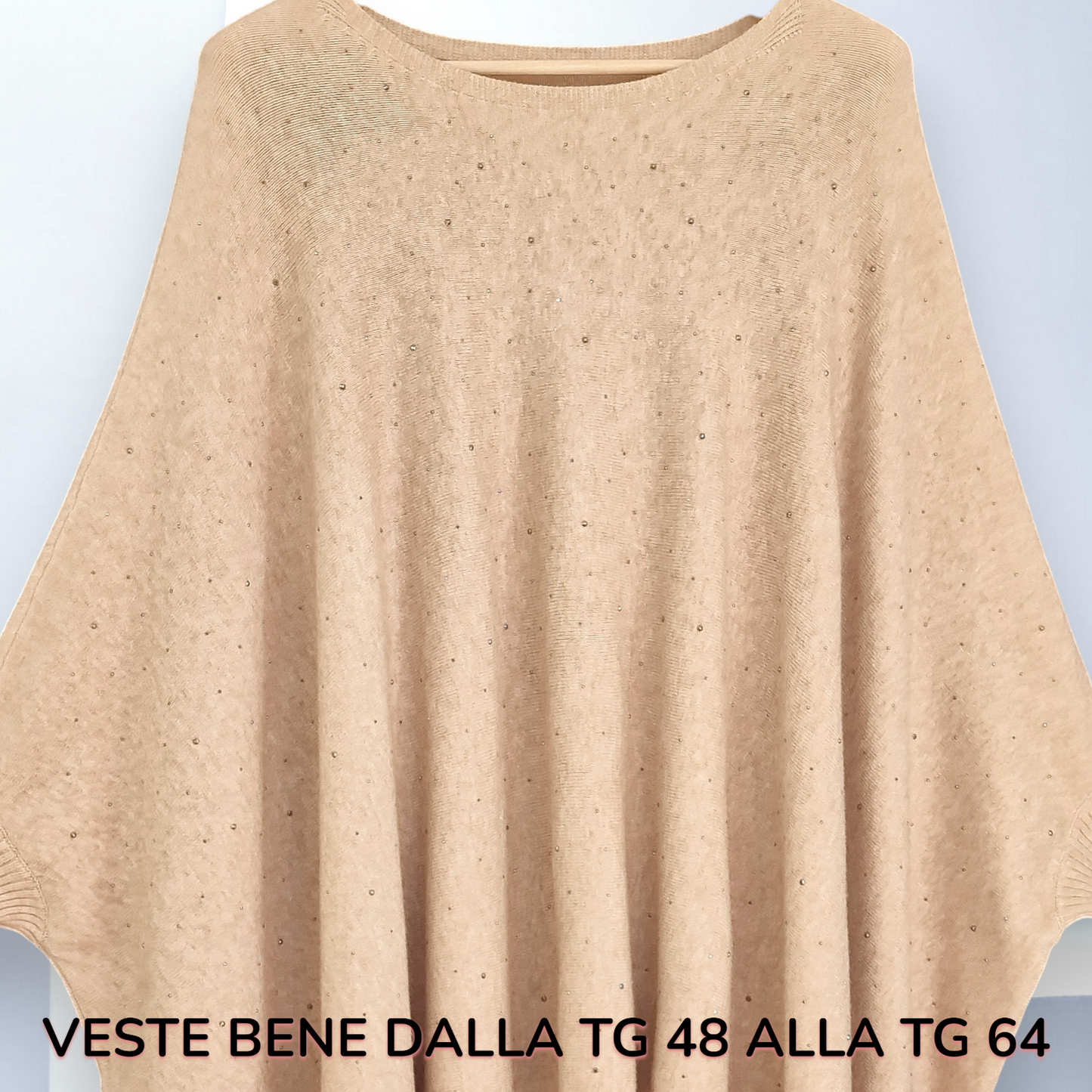 Maxi Poncho con Pendagli e Strass Gale