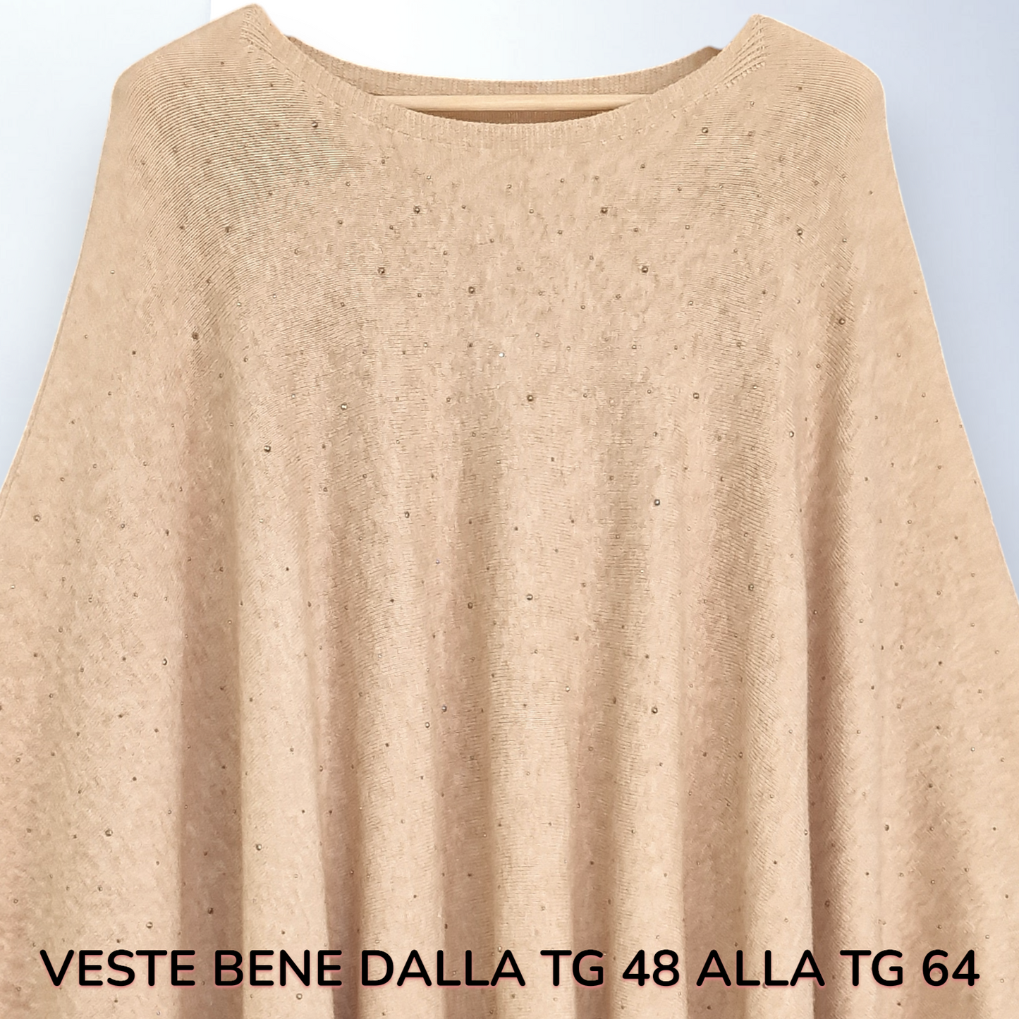 Maxi Poncho con Pendagli e Strass Gale