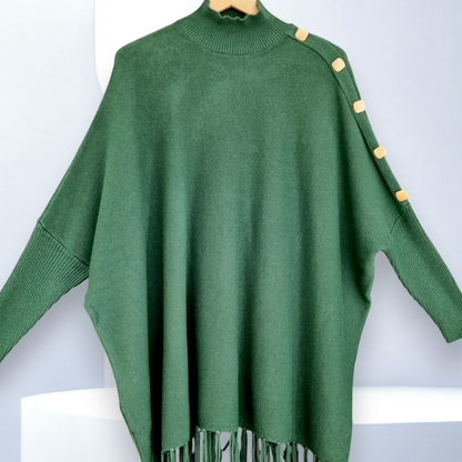 Maxi Maglia con Bottoni Dorati Iulia