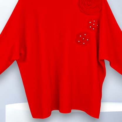 Maxi Maglia con Fiori e Strass Paloma