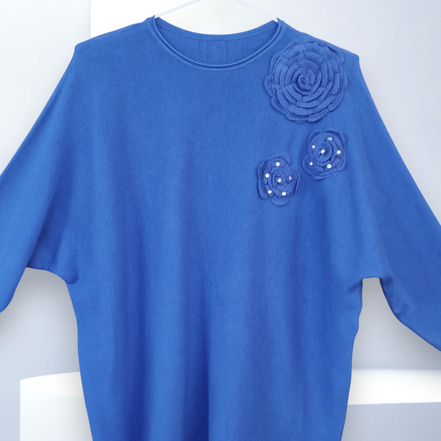 Maxi Maglia con Fiori e Strass Polly