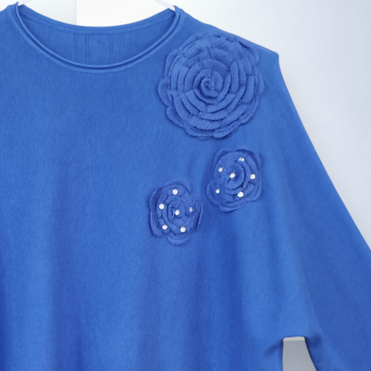 Maxi Maglia con Fiori e Strass Polly