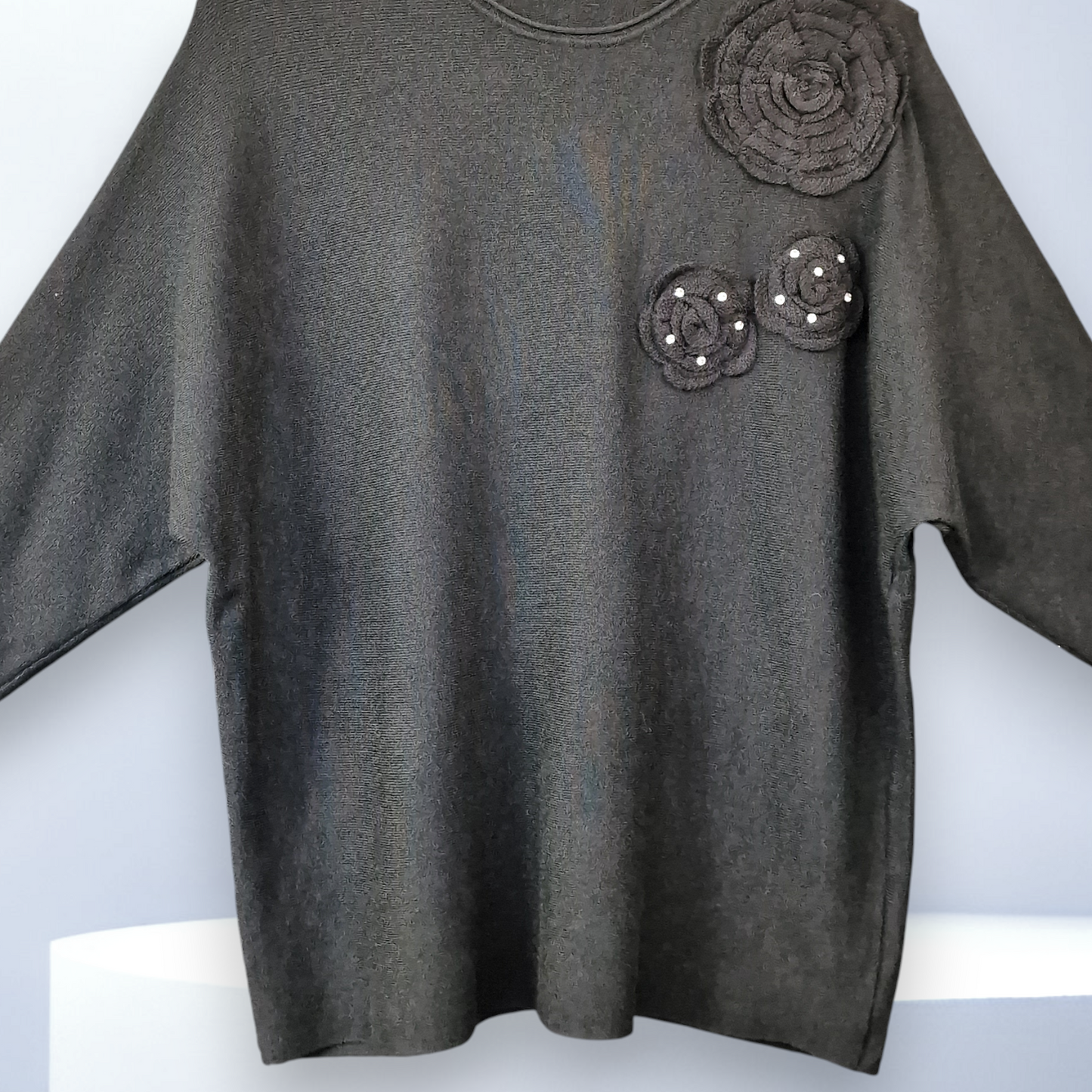 Maxi Maglia con Fiori e Strass Pilli